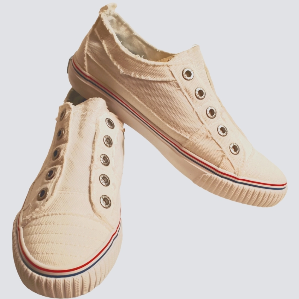 Blowfish Malibu Shoes White Red And Blue Womens Size 8